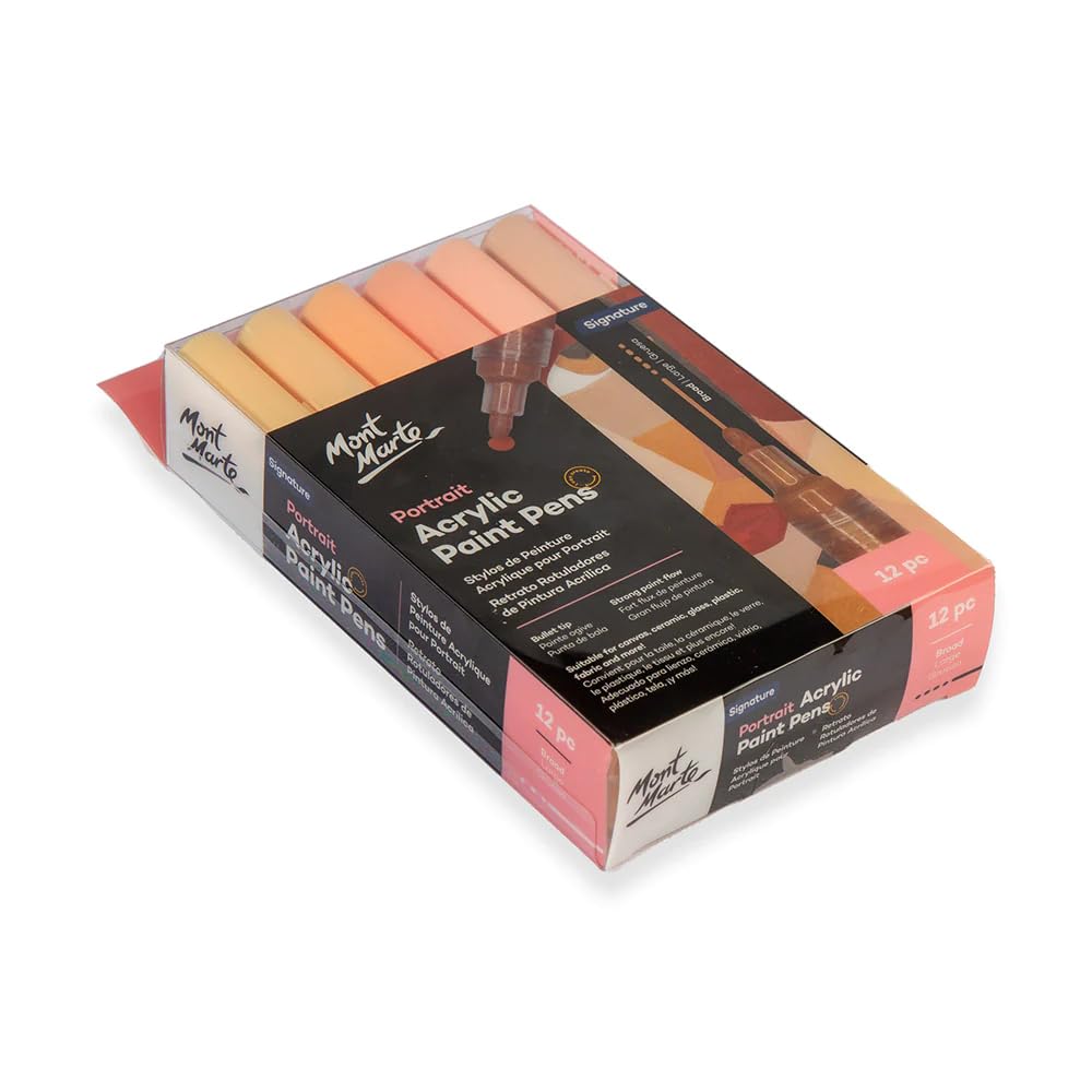 Mont Marte Portrait Acrylic Paint Pens Broad Signature-12pc