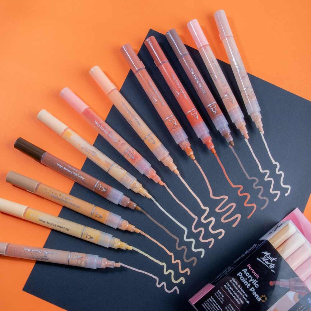 Mont Marte Portrait Acrylic Paint Pens Broad Signature-12pc