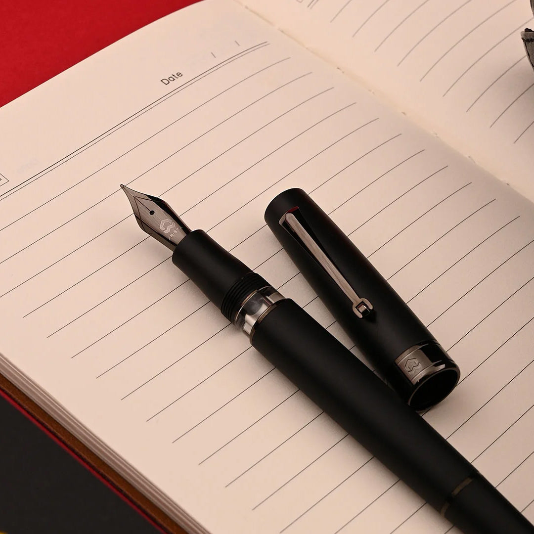 Arista One Classic Matt Black-titanium Trims Fountain Ink Pen