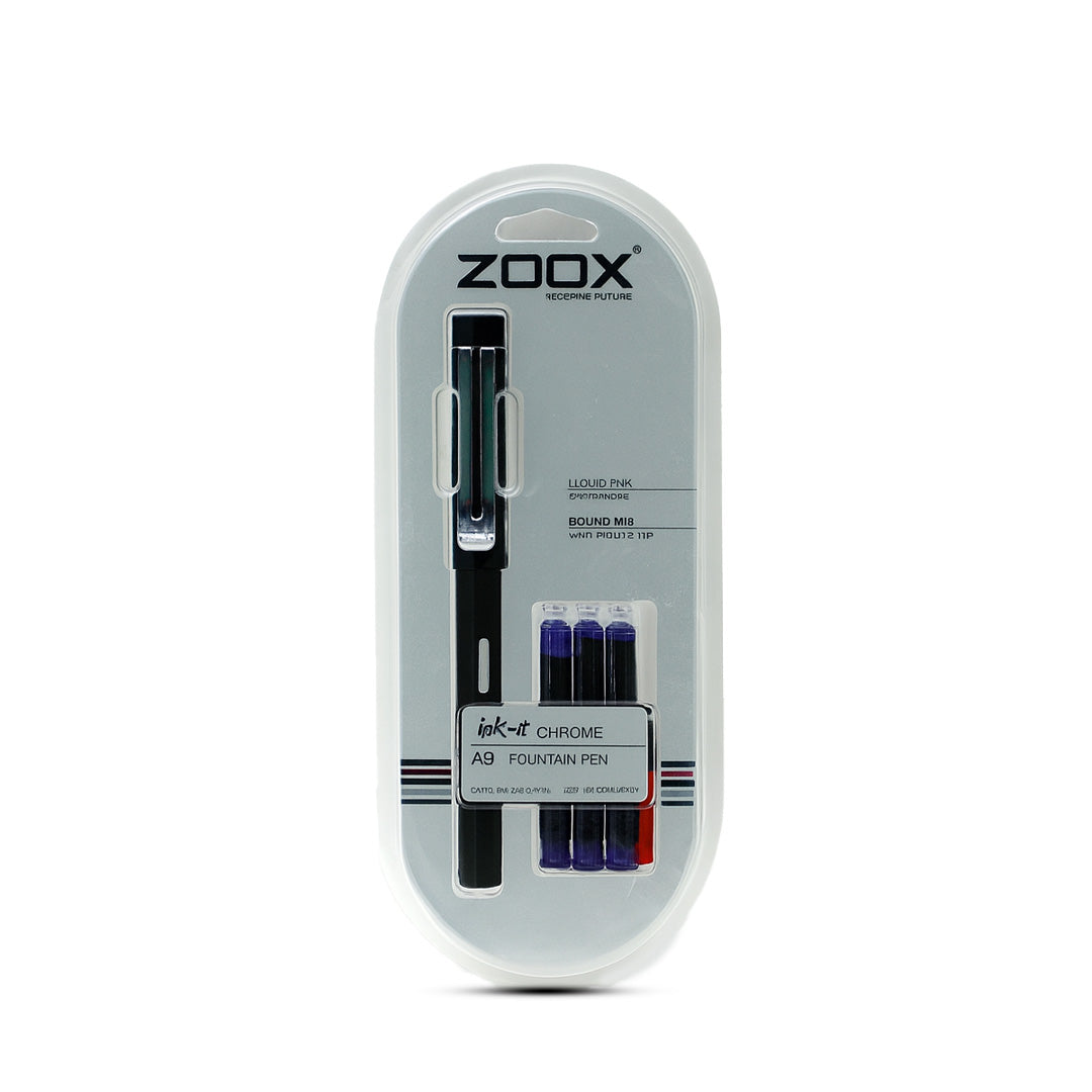 Zoox A9-Fountain pen with 3 pcs Ink Cartridge, 1 pc Ink Converter