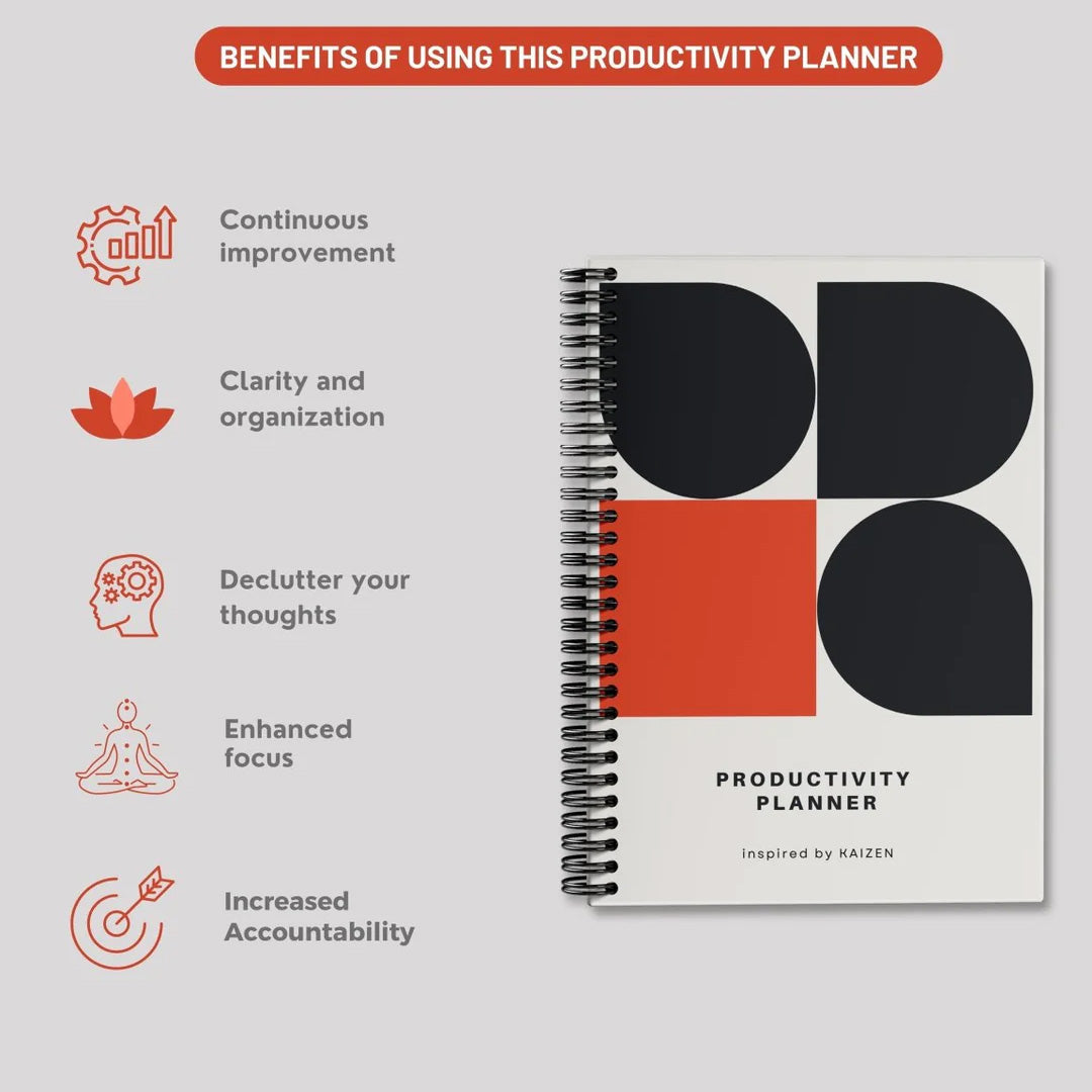 Simply Scribble Productivity Undated Daily Planner Inspired by Kaizen