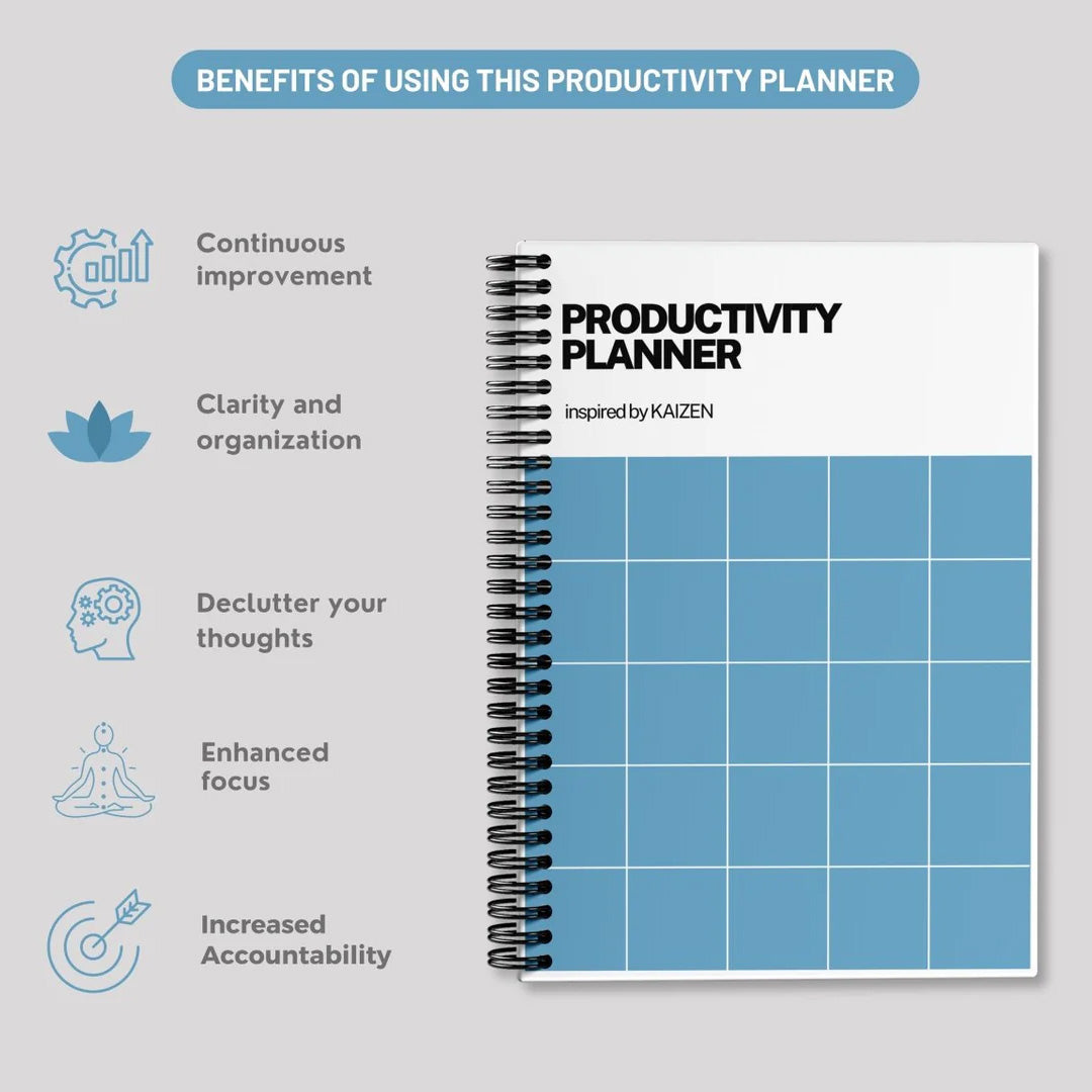 Simply Scribble Productivity Undated Daily Planner Inspired by Kaizen
