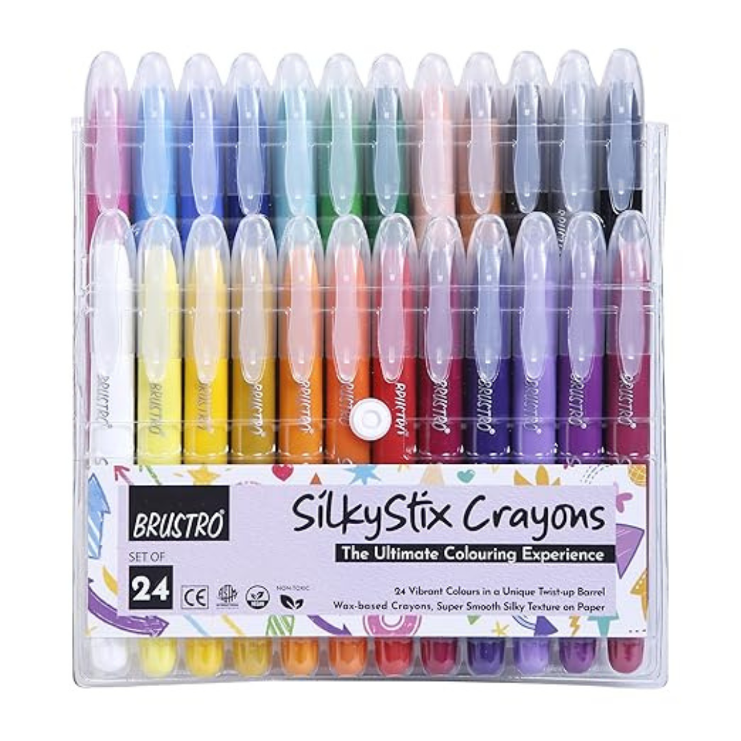 Brustro SilkyStix Crayons - Set of 24 Crayon Set