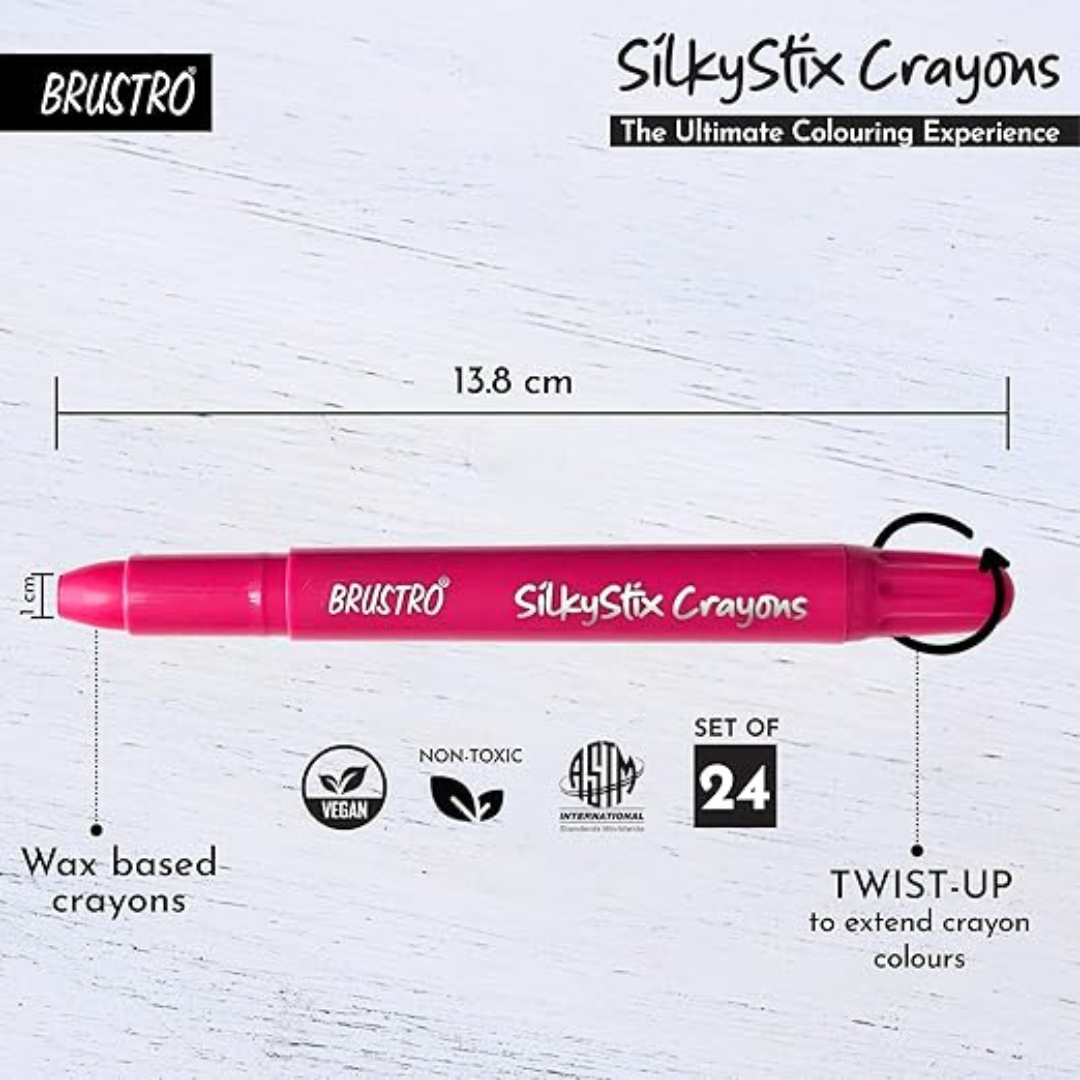Brustro SilkyStix Crayons - Set of 24 Crayon Set