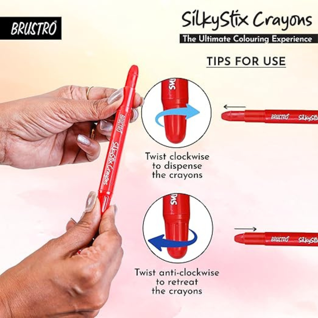 Brustro SilkyStix Crayons - Set of 24 Crayon Set