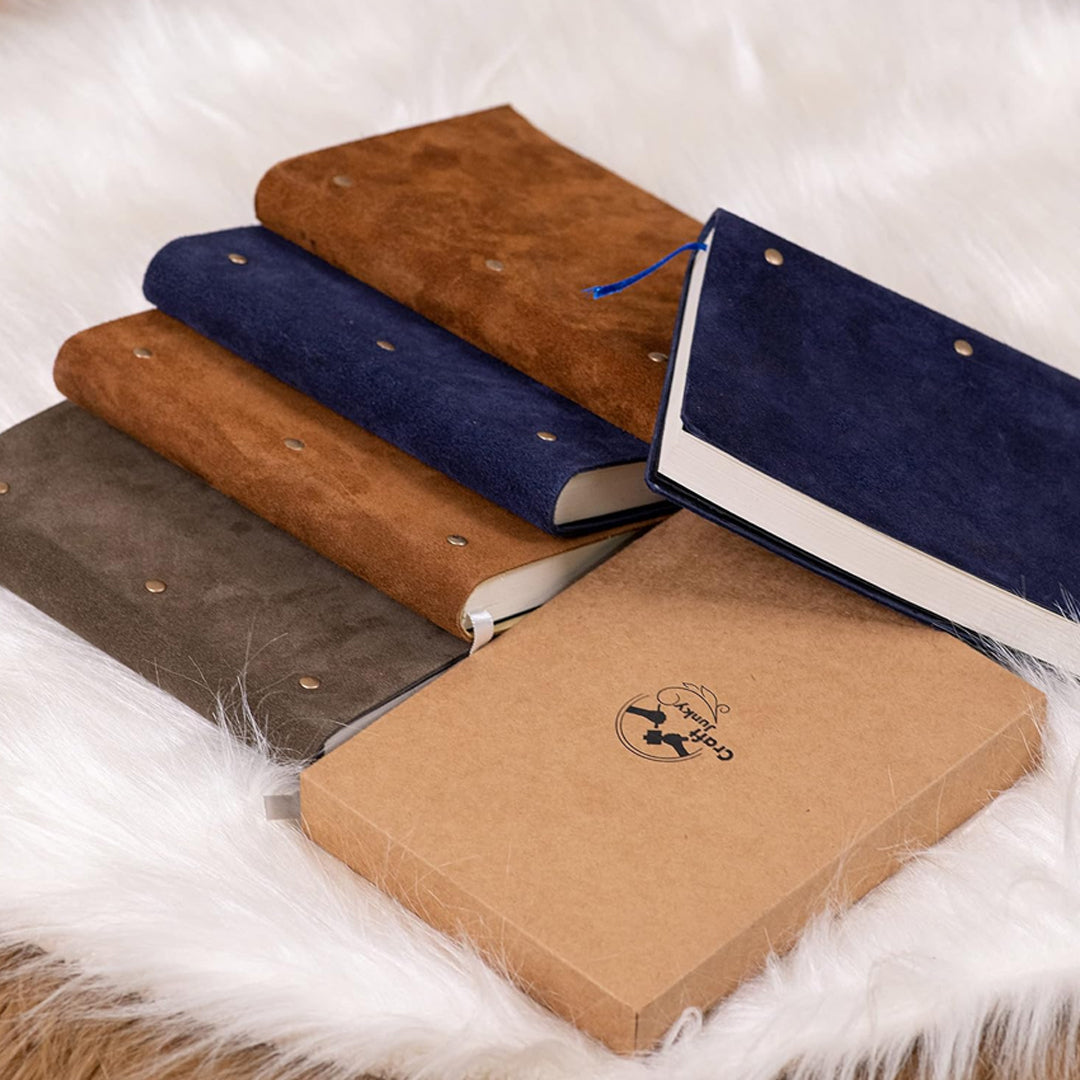 Craft Junky Suede Leather A5 Ruled Diary