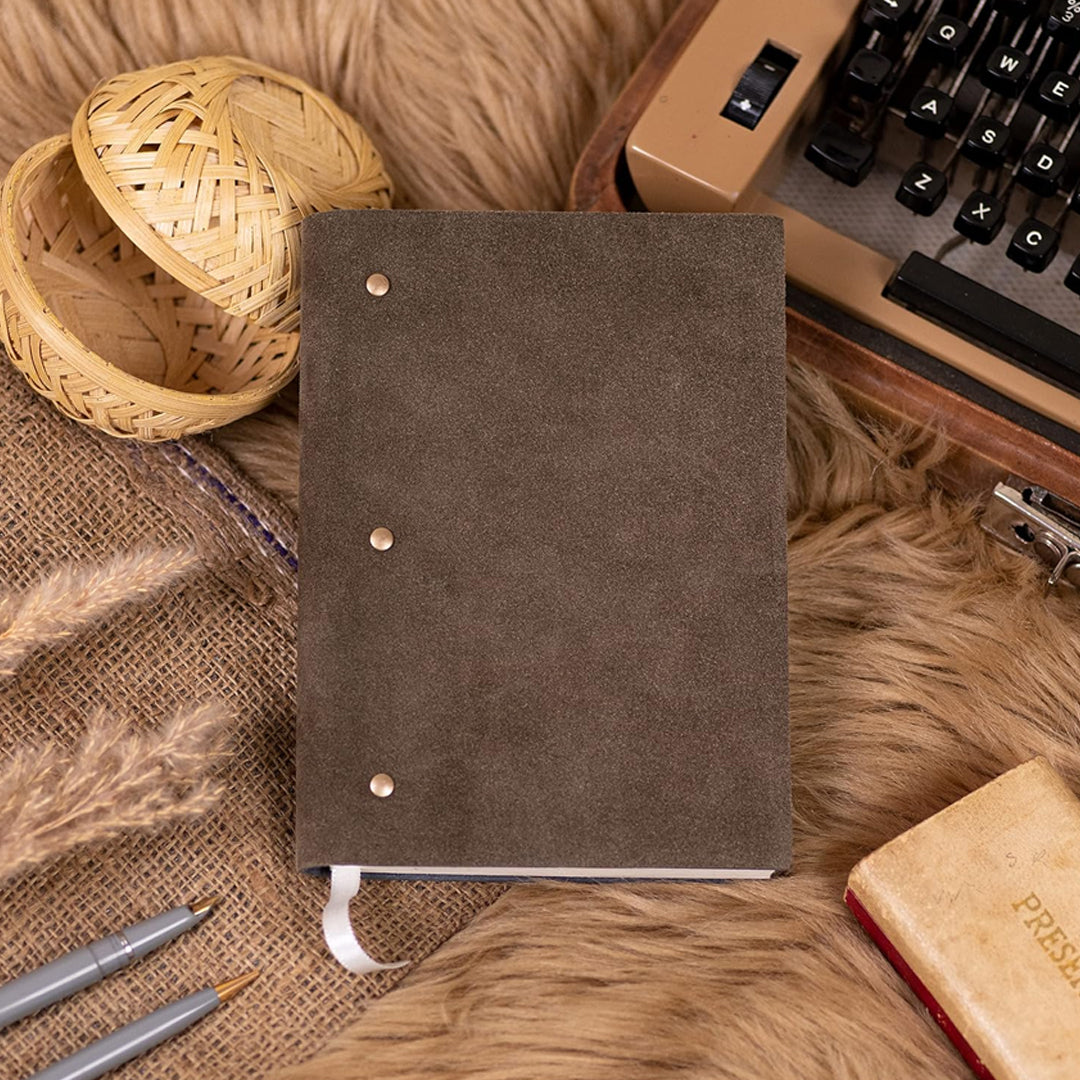Craft Junky Suede Leather A5 Ruled Diary