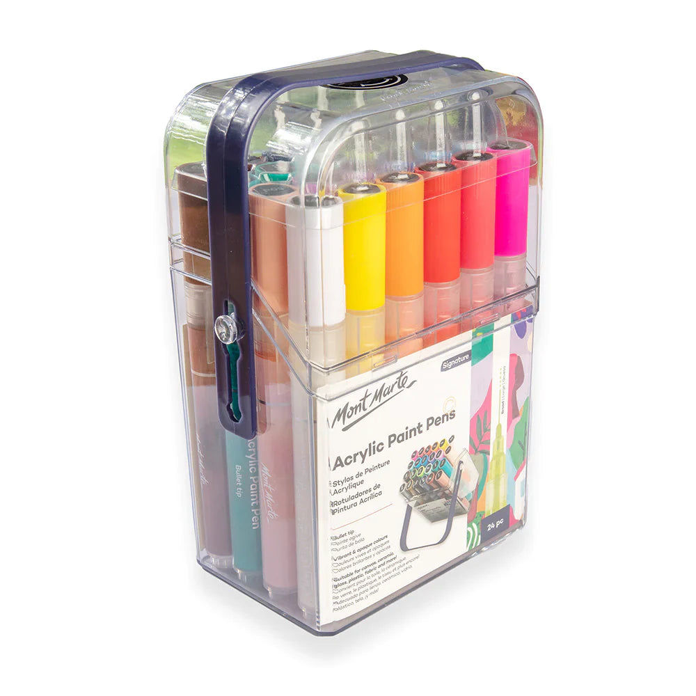 Mont Marte Acrylic Paint Pens in Case Broad Tip Signature