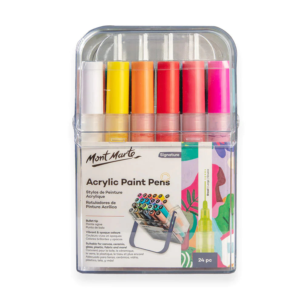Mont Marte Acrylic Paint Pens in Case Broad Tip Signature