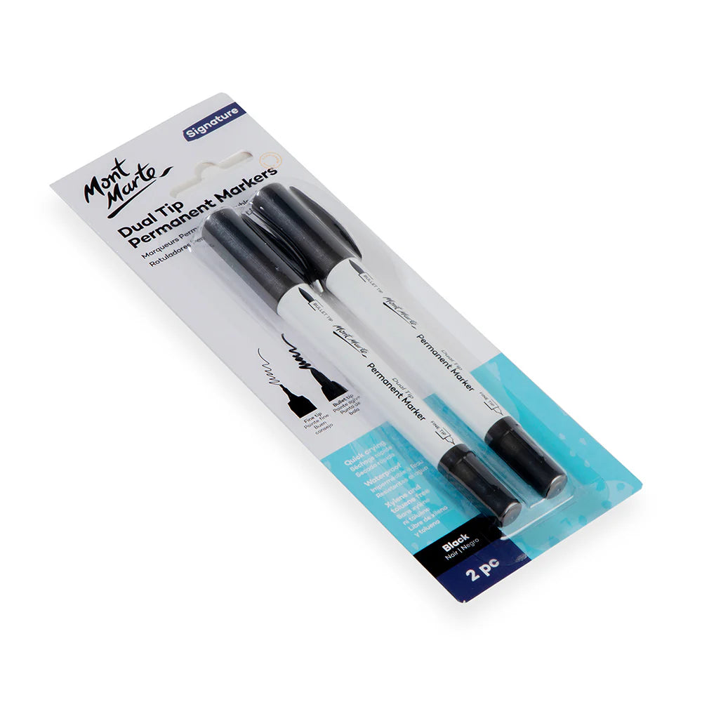 Mont Marte Dual Tip Permanent Markers Signature -Pack of 2pc