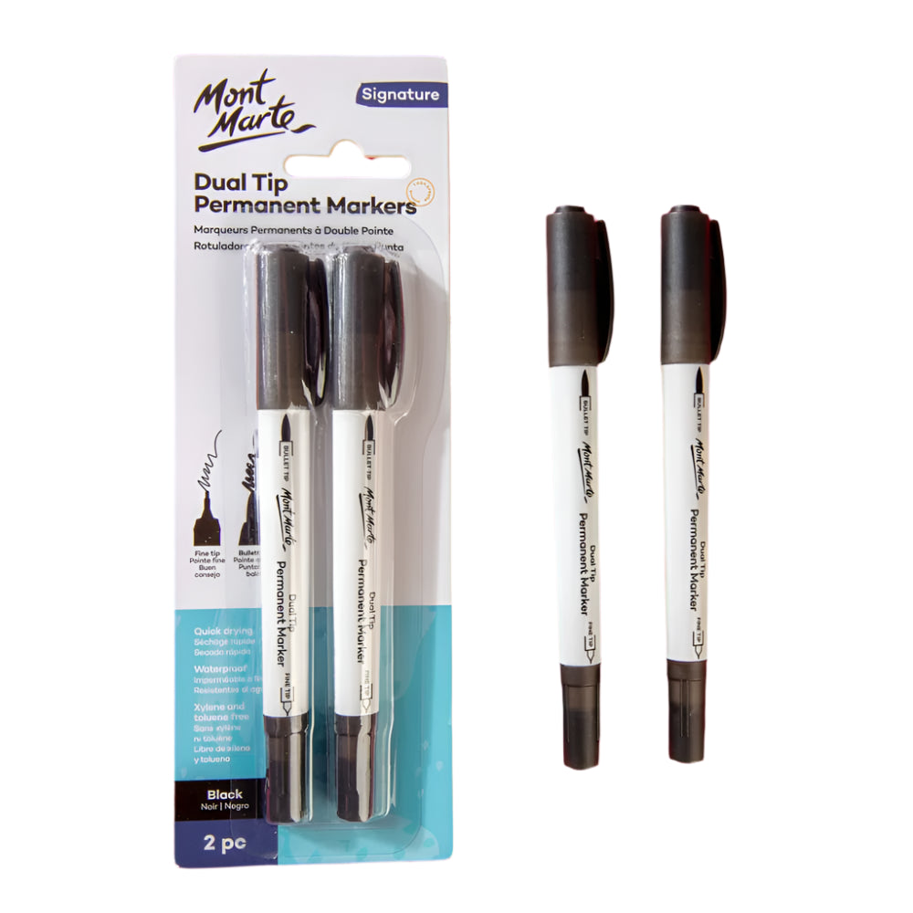 Mont Marte Dual Tip Permanent Markers Signature -Pack of 2pc
