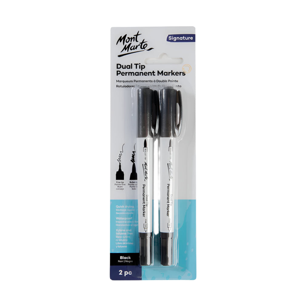 Mont Marte Dual Tip Permanent Markers Signature -Pack of 2pc