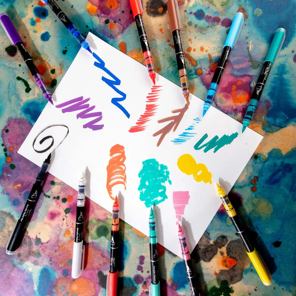 Mont Marte Flexi Tip Acrylic Paint Pens Premium - 12pc