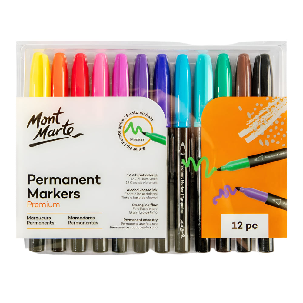 Mont Marte Permanent Markers Premium Signature -Pack of 12