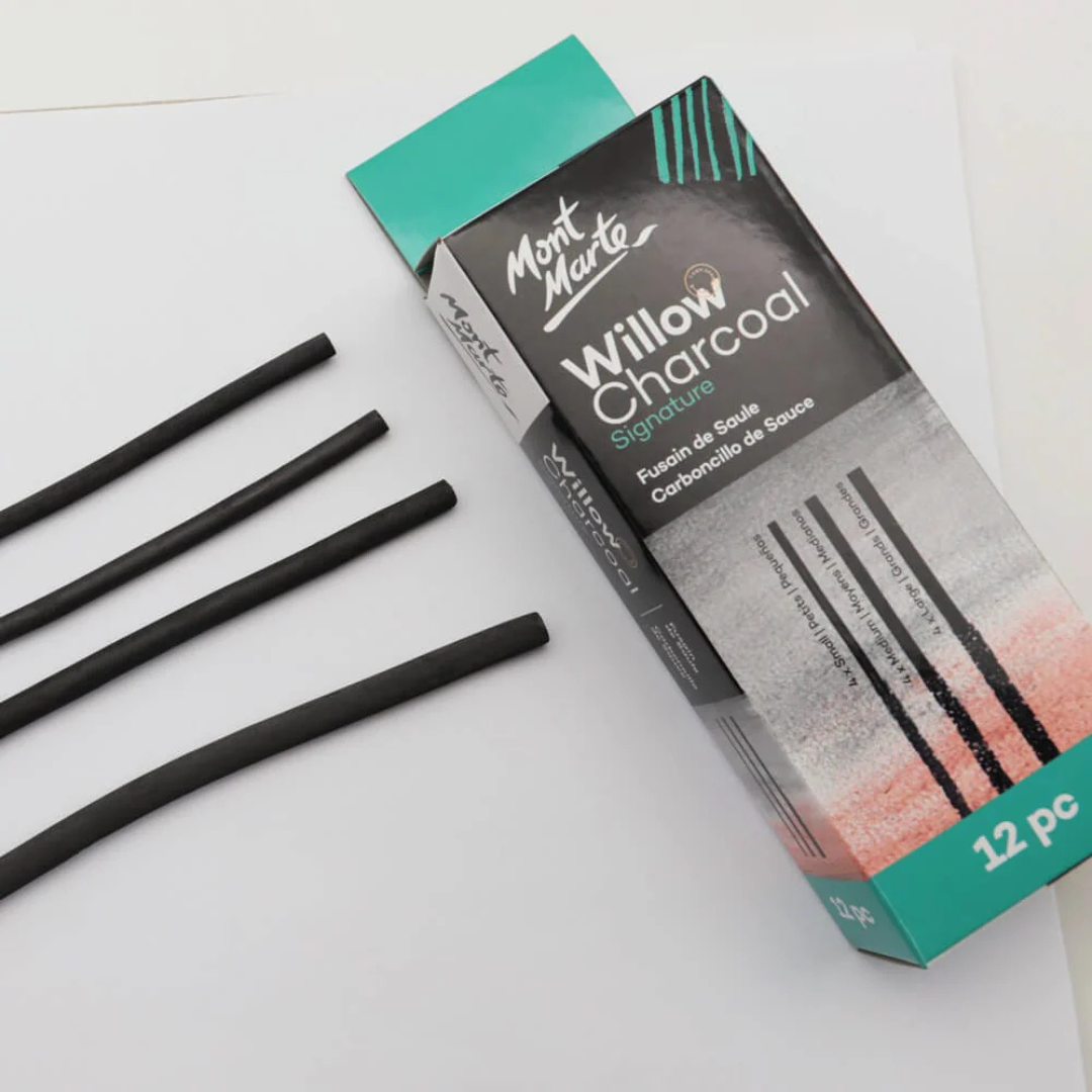 Mont Marte Willow Charcoal in Tin Signature
