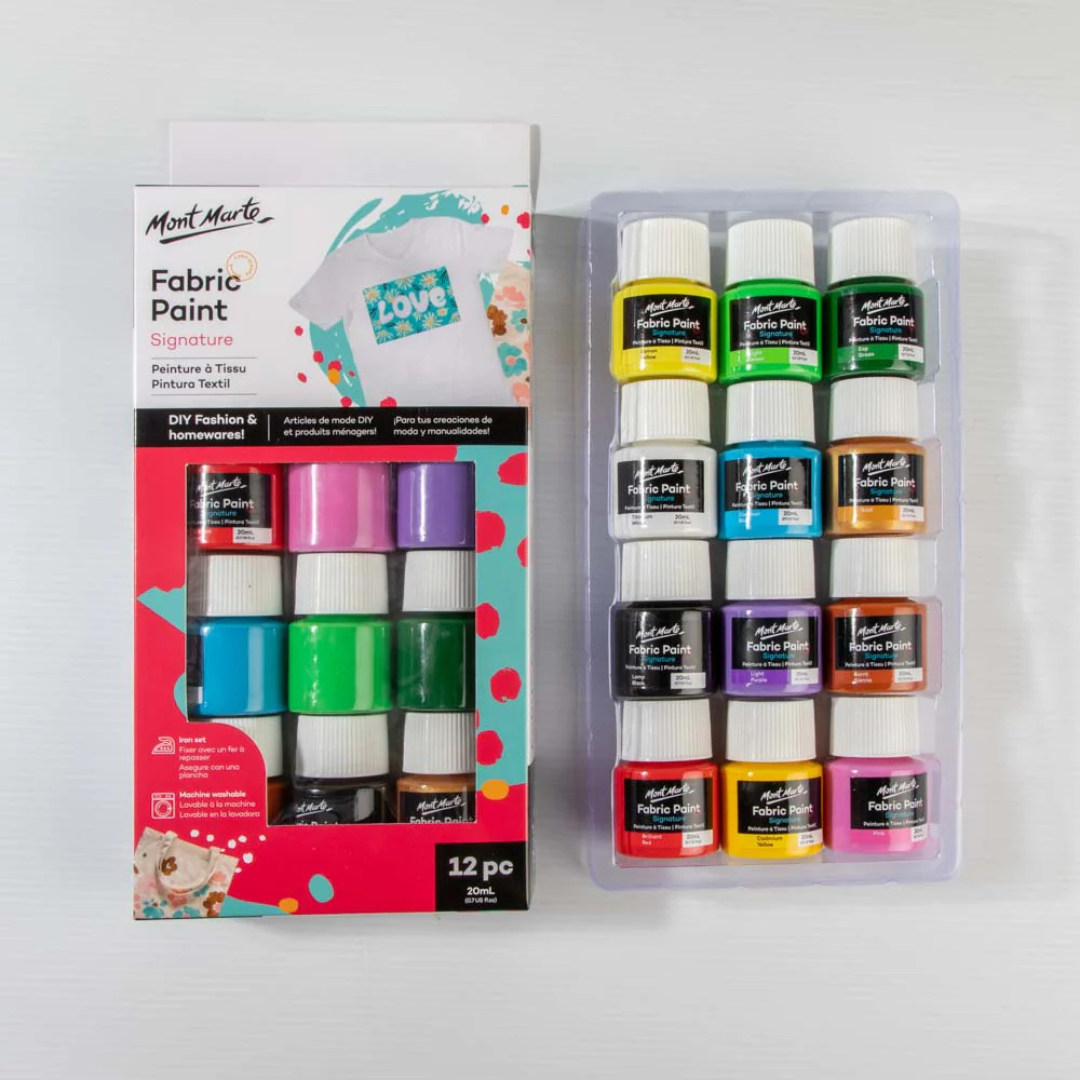 Mont Marte Fabric Paint Signature 12pc x 20ml