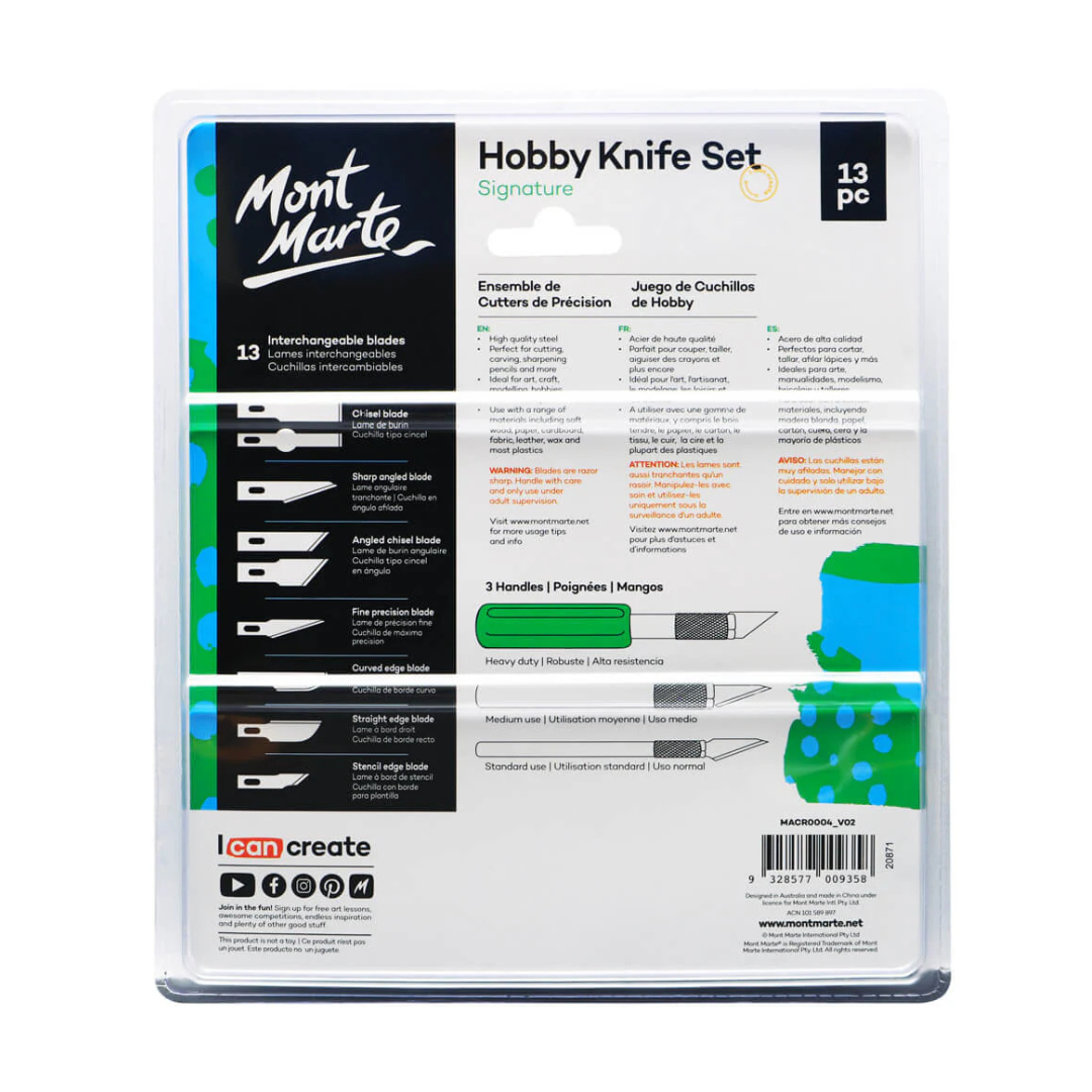 Mont Marte Hobby Knife Set Signature 13pc