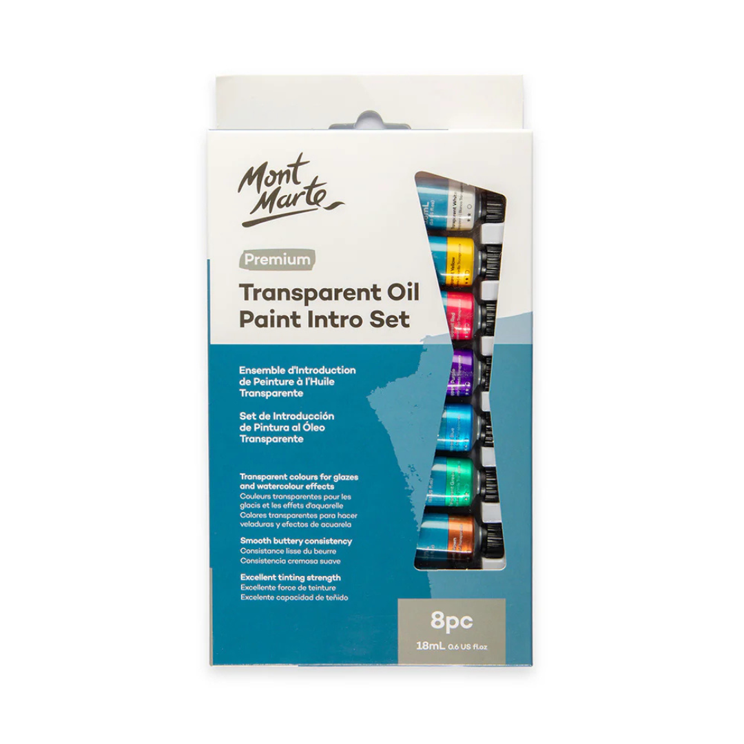 Mont Marte Transparent Oil Paint Intro Set Premium 8pc x 18ml