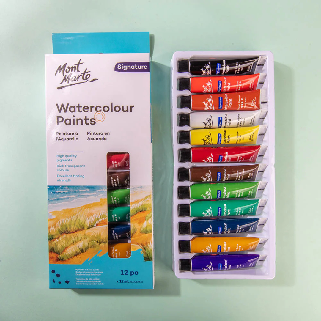 Mont Marte Watercolour Paints Signature 12pc x 12ml