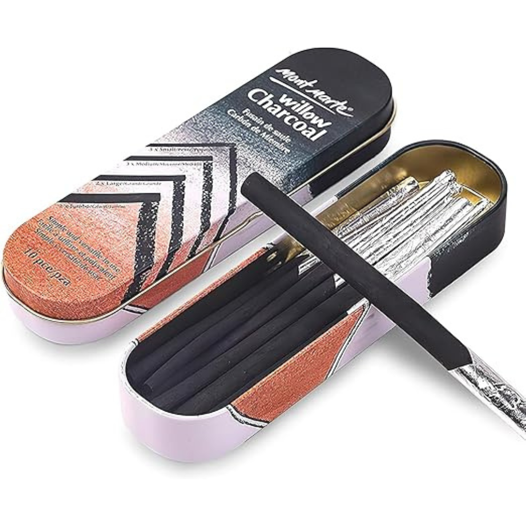 Mont Marte Willow Charcoal in Tin Signature