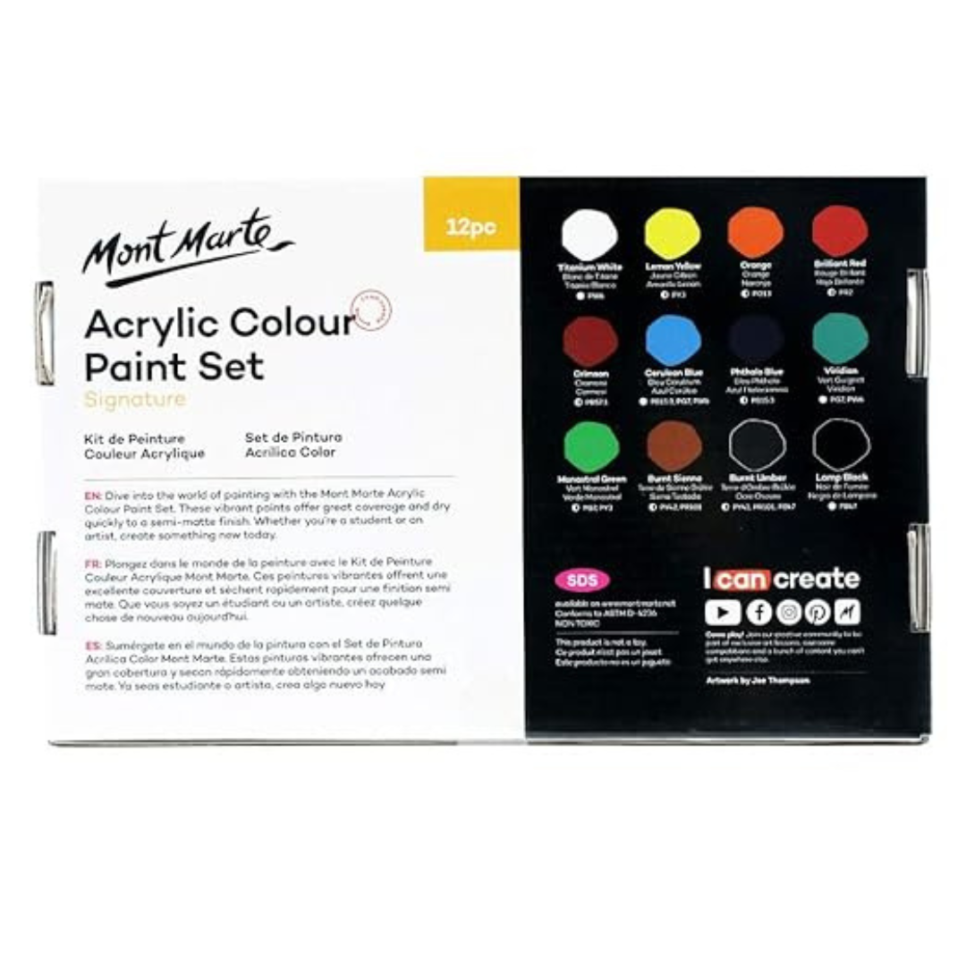 Mont Marte Acrylic Colour Paint Set  - Multicolor