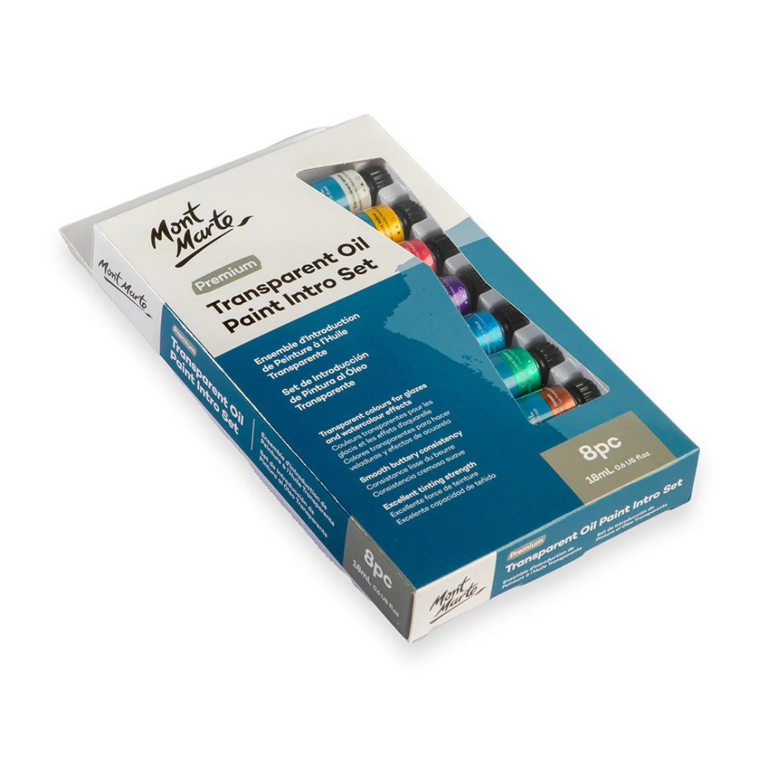 Mont Marte Transparent Oil Paint Intro Set Premium 8pc x 18ml