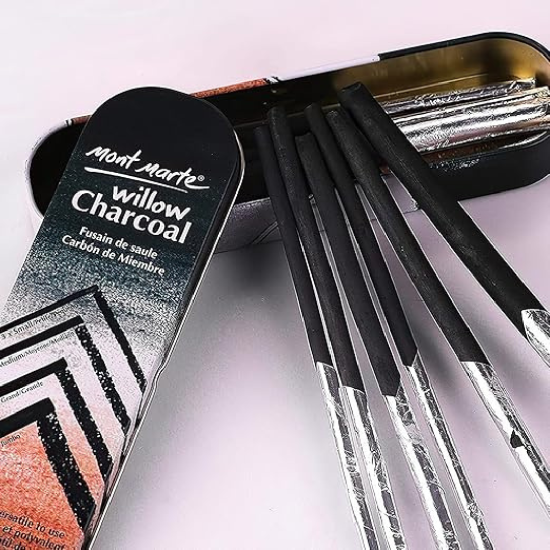 Mont Marte Willow Charcoal in Tin Signature