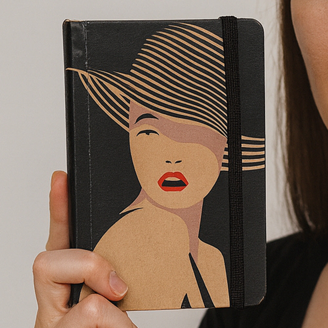 Mooch Hat Woman A6 Plain Notebook