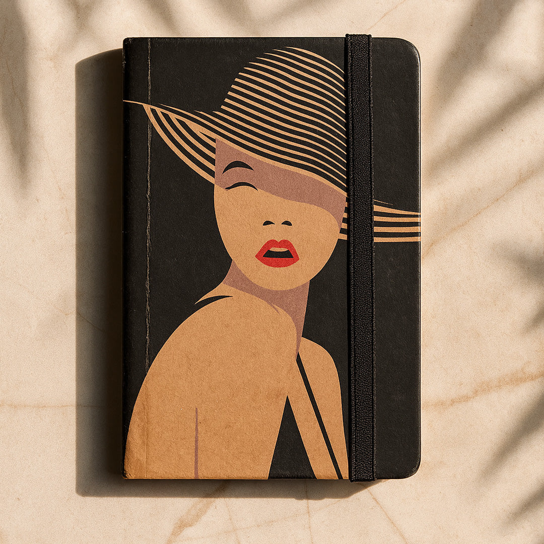 Mooch Hat Woman A6 Plain Notebook