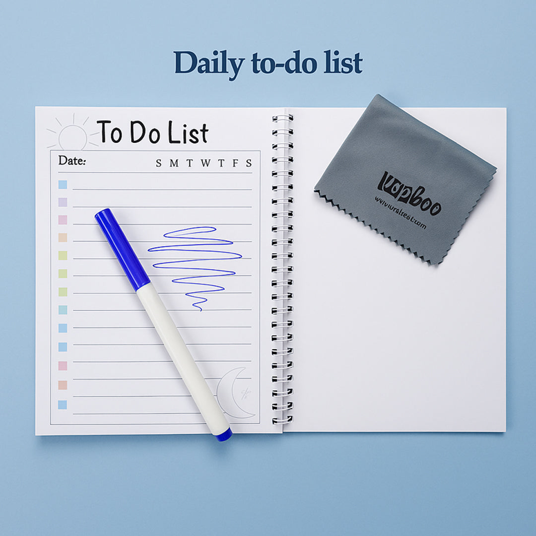 Papboo Re-writeable/Reusable A5 To-do List(with Fine Tip Marker)