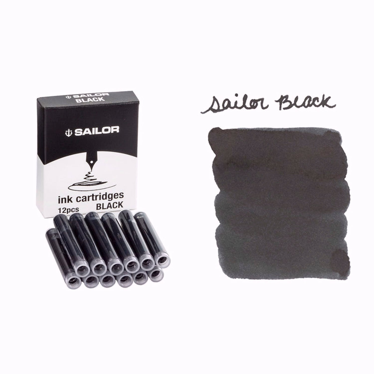 Sailor Dye Ink Cartridge-(Pack of 12)