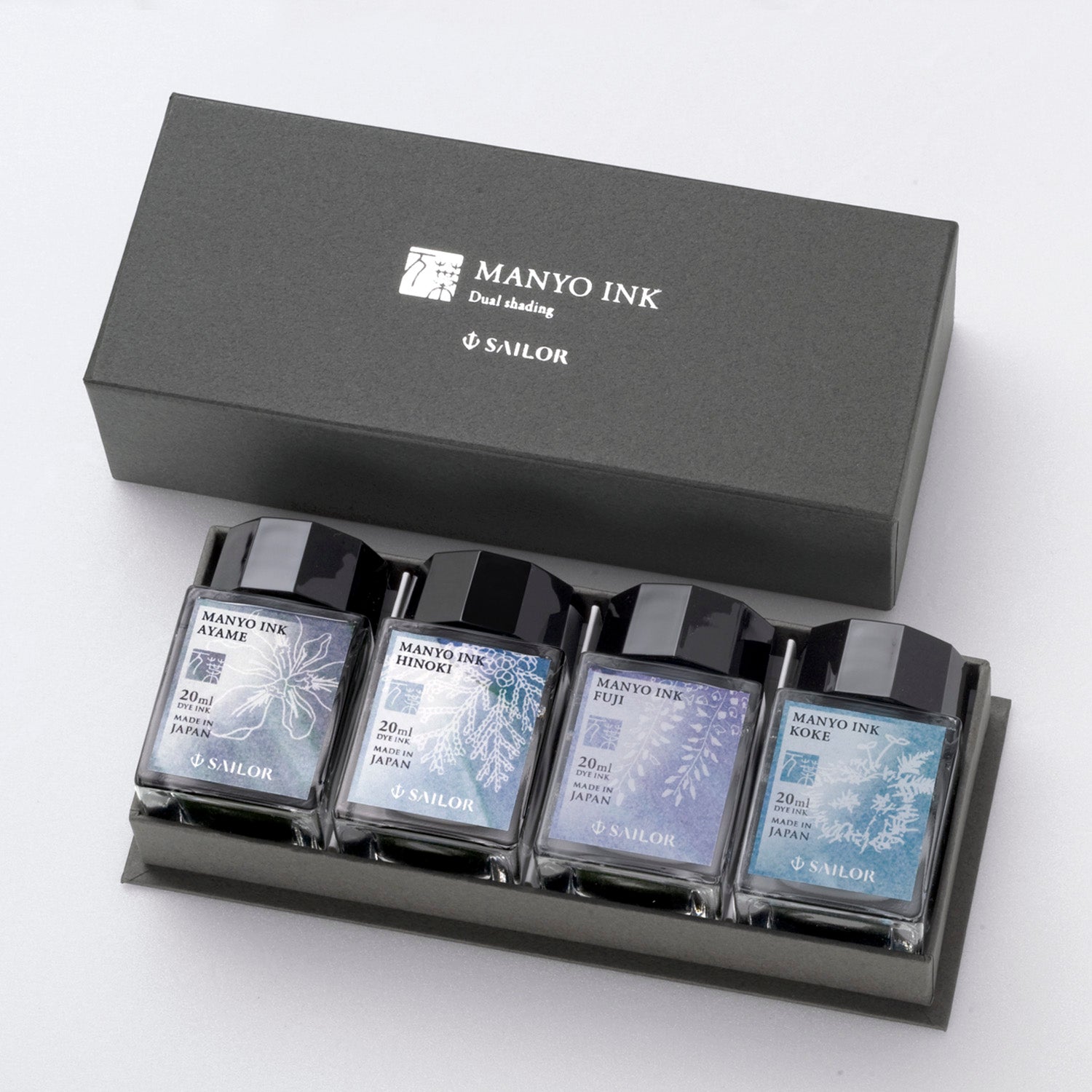 Sailor Manyo Ink Bottle Set (Assorted - 20 ML)  (Limited Edition)-Pack of 4