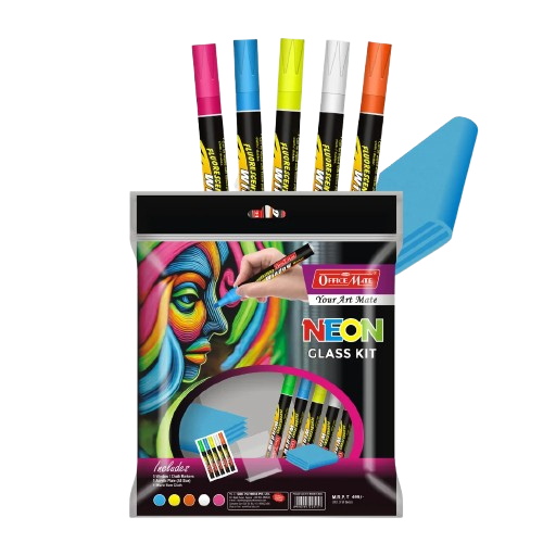 Soni Officemate Neon Glass Kit, Bright, Bold Designs for Creative Window Art
