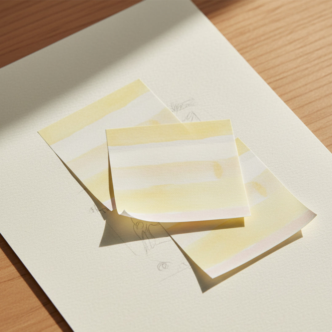 Sun Star Cream Yellow Mitte Square Block Sticky Notes