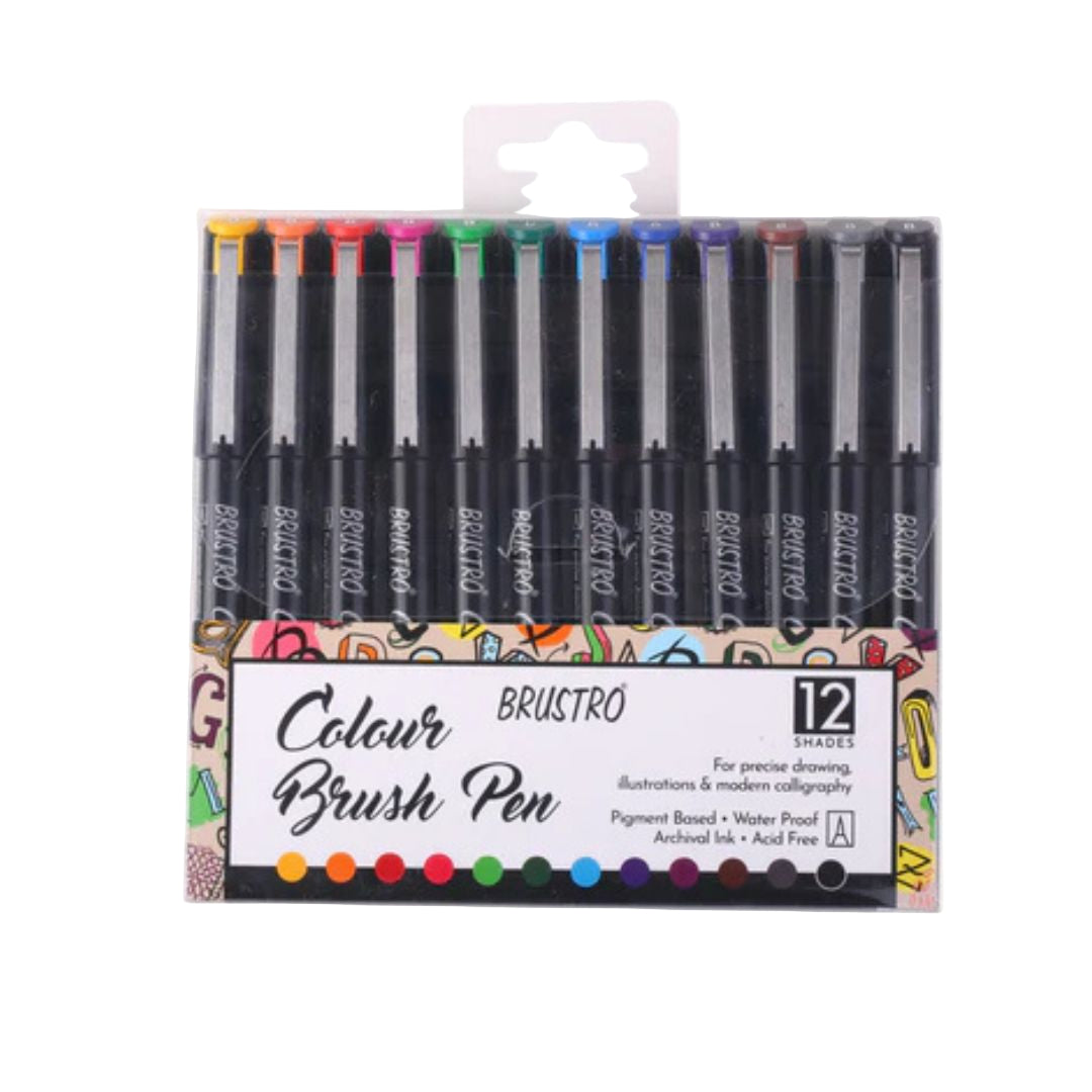 Brustro Colour Brush Pen - Pack of 12
