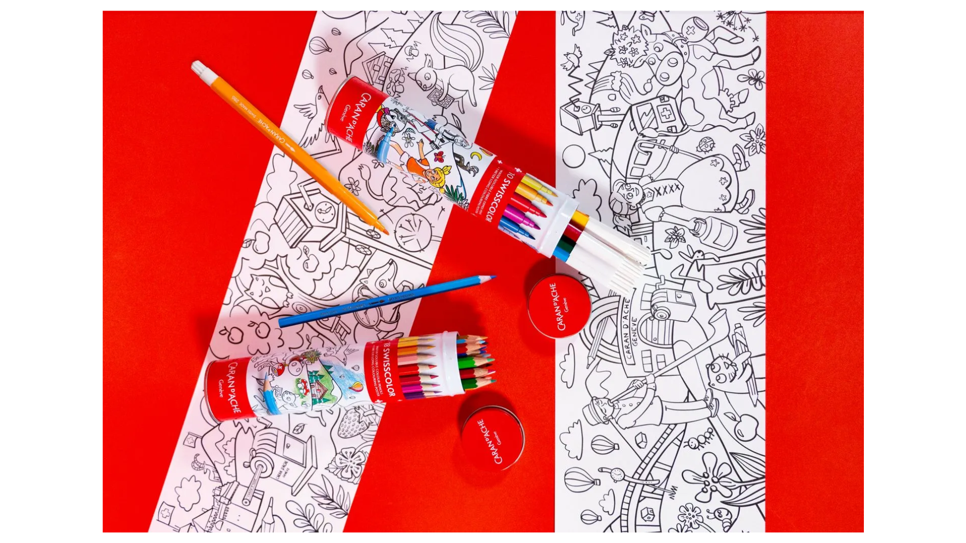 Caran D'Ache Swisscolor Tube 18 Water Pencils Poster