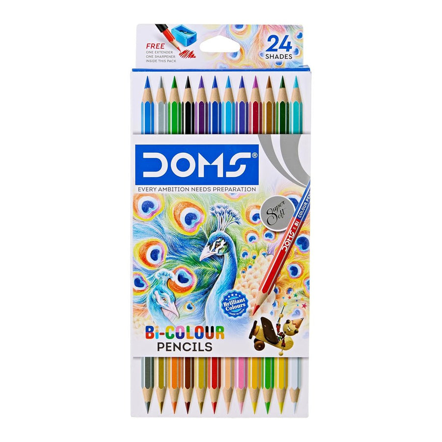 DOMS Bi Colour Pencil 24 Shades - SCOOBOO - 7173 - Coloured Pencils