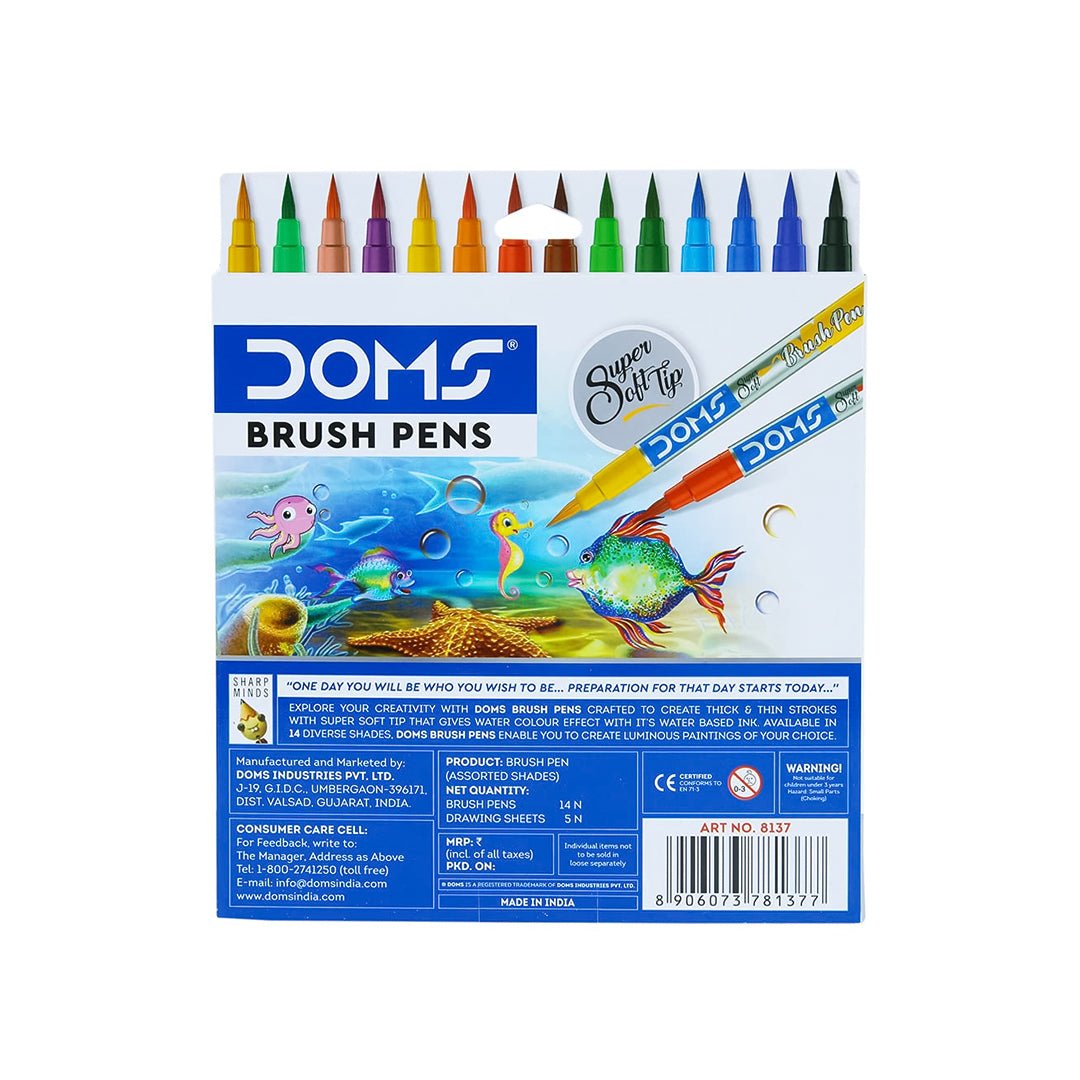 Doms Brush Pens 14 Shades - SCOOBOO - 8137 - Brush Pens