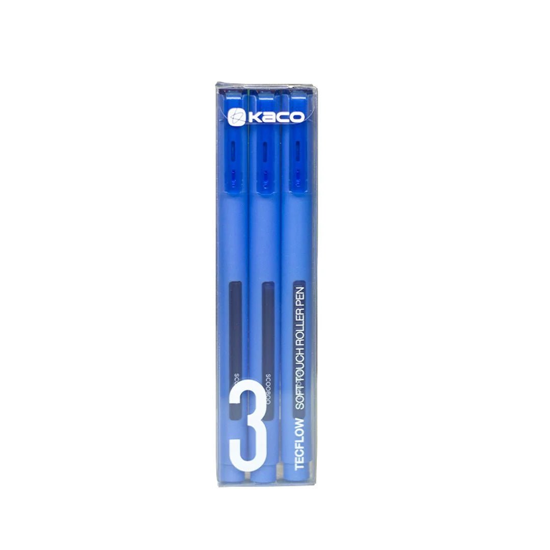 Kaco Tecflow 0.5mm Roller Gel Pen - Pack of 3 - SCOOBOO - SCO101 - 3 - Gel Pens