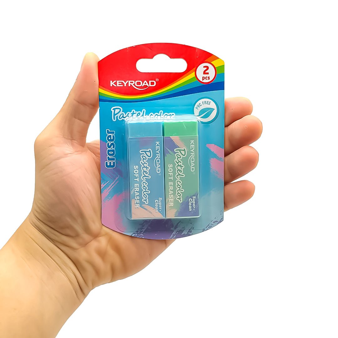 Keyroad Pastel Color Eraser-Pack Of 2 - SCOOBOO - KR972036 - Eraser & Correction