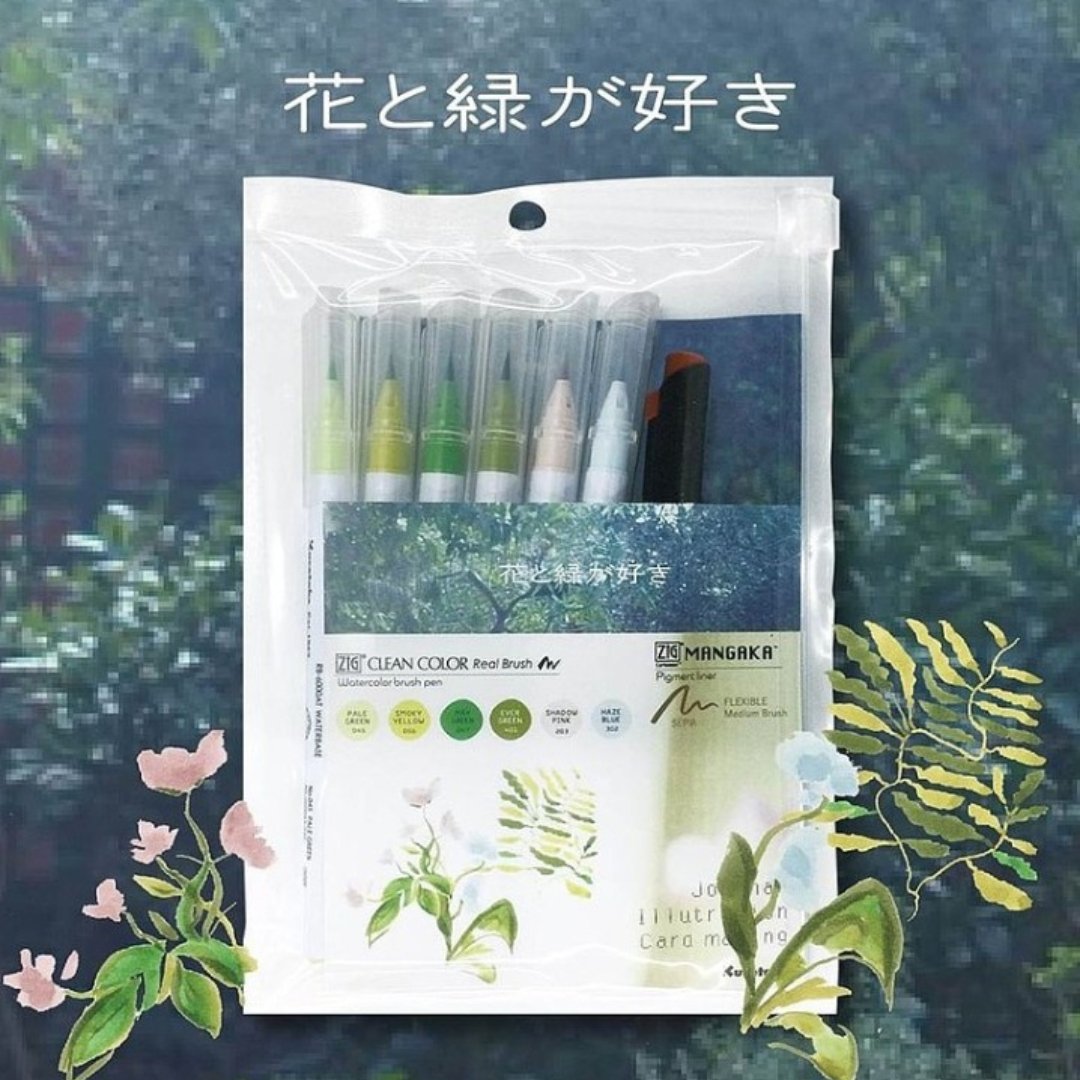 Kuretake ZIG Clean Color Real Brush with Mangaka - SCOOBOO - RBCN/7VK - Brush Pens