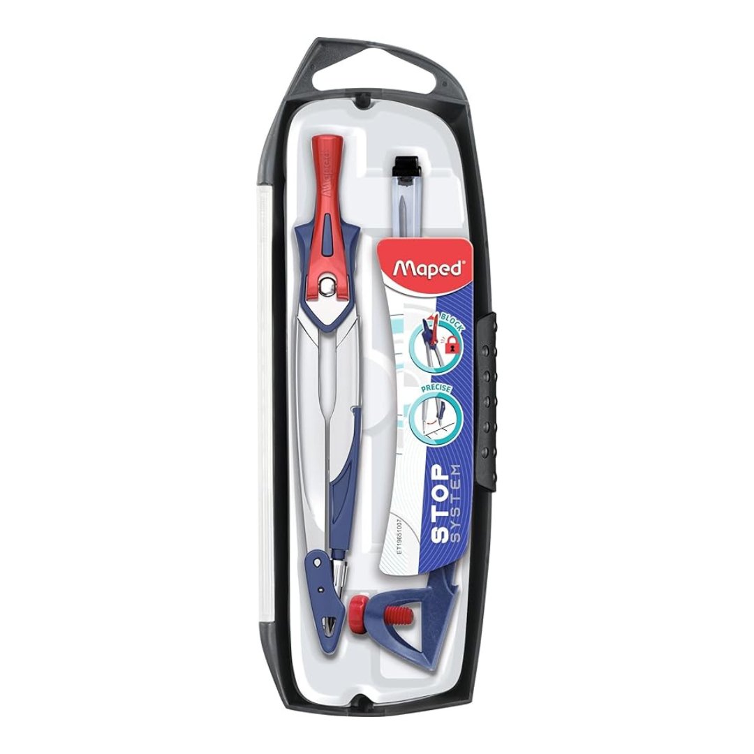 Maped - Stop System Innovation Compass - Patented Locking System - Perfect Line - With Safety Protects Tip And Lead - Lead Compass Universal Ring Pencil - For Ages 10 And Above - View #6
