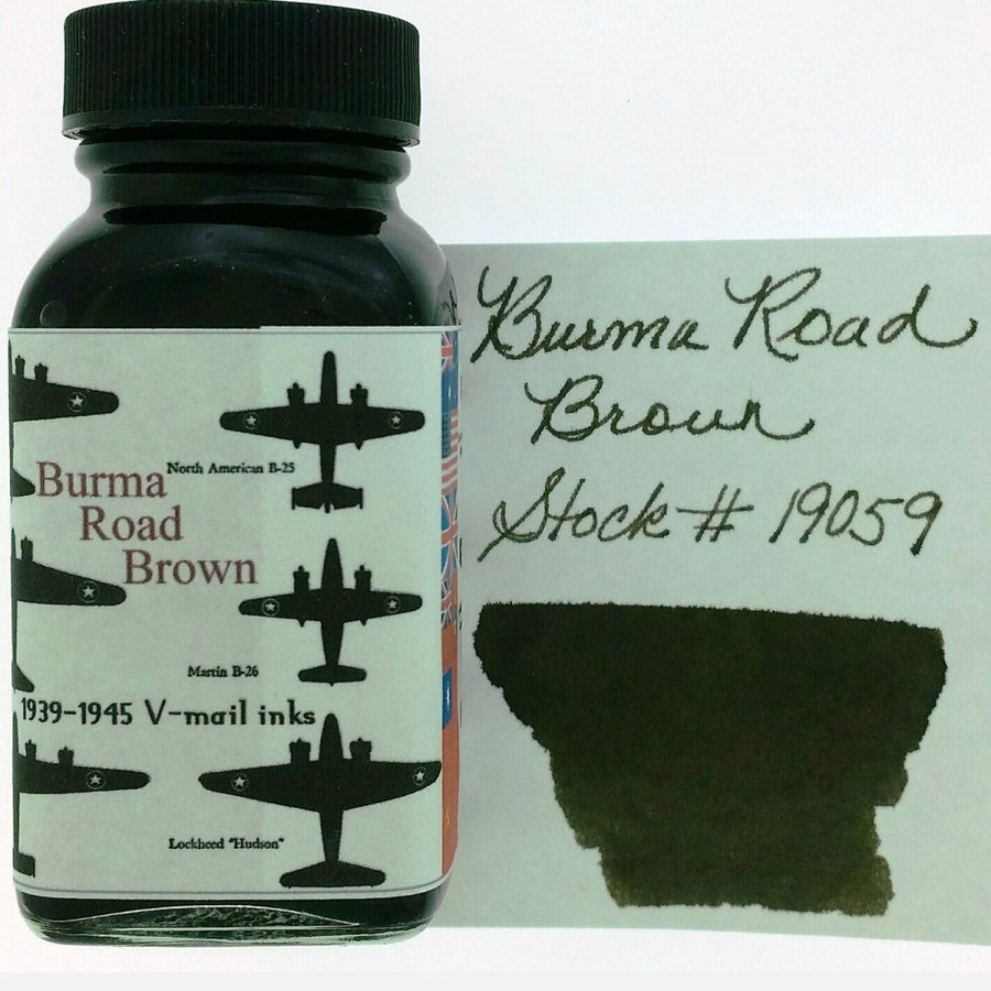 Noodler's Ink Bottle (V-Mail Burma Road Brown - 88 ML) 19059 - SCOOBOO - NL_INKBTL_VBRB_88ML_19059 - Ink