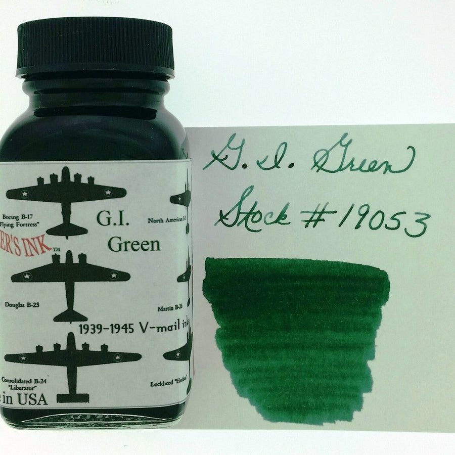 Noodler's Ink Bottle (V-Mail G I Green - 88 ML) 19053 - SCOOBOO - NL_INKBTL_VGIG_88ML_19053 - Ink