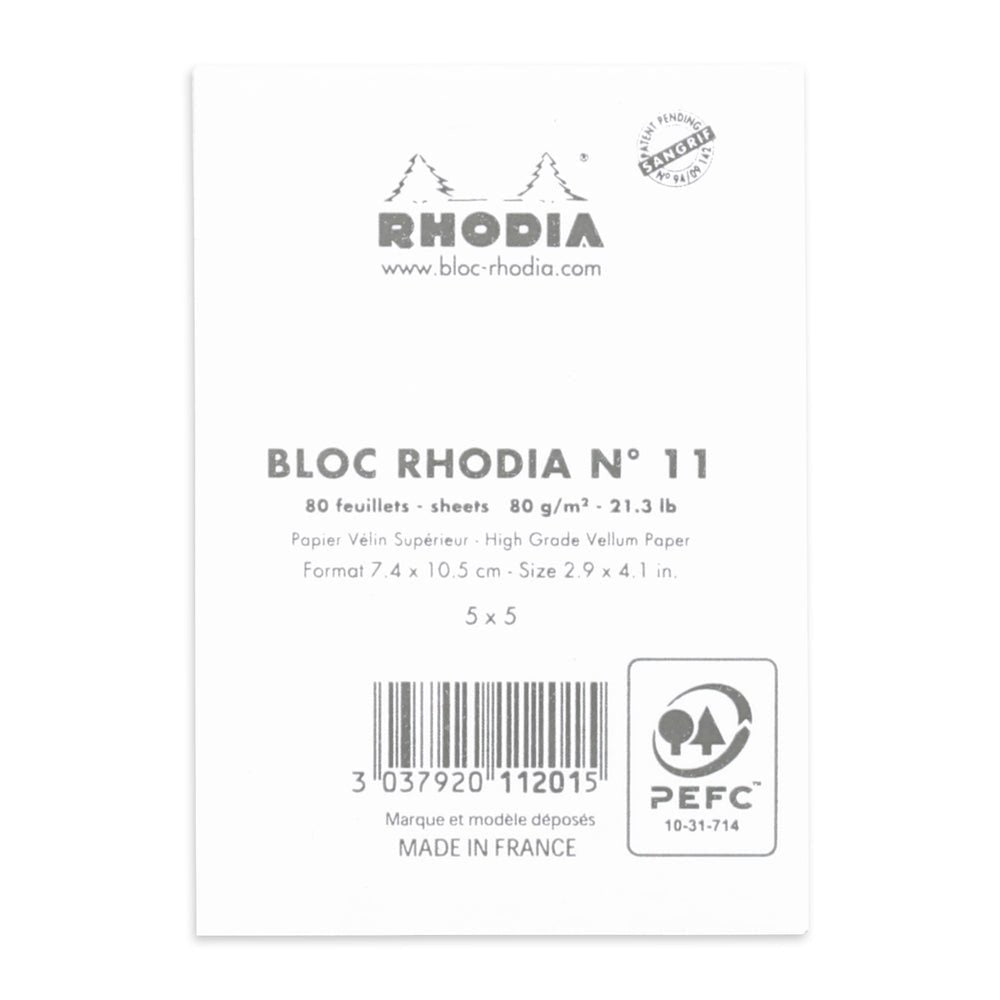 Rhodia Basics White Notepad - Grid - SCOOBOO - RHBC_WHT_NP_74X105_GRID_11201C - Notepad