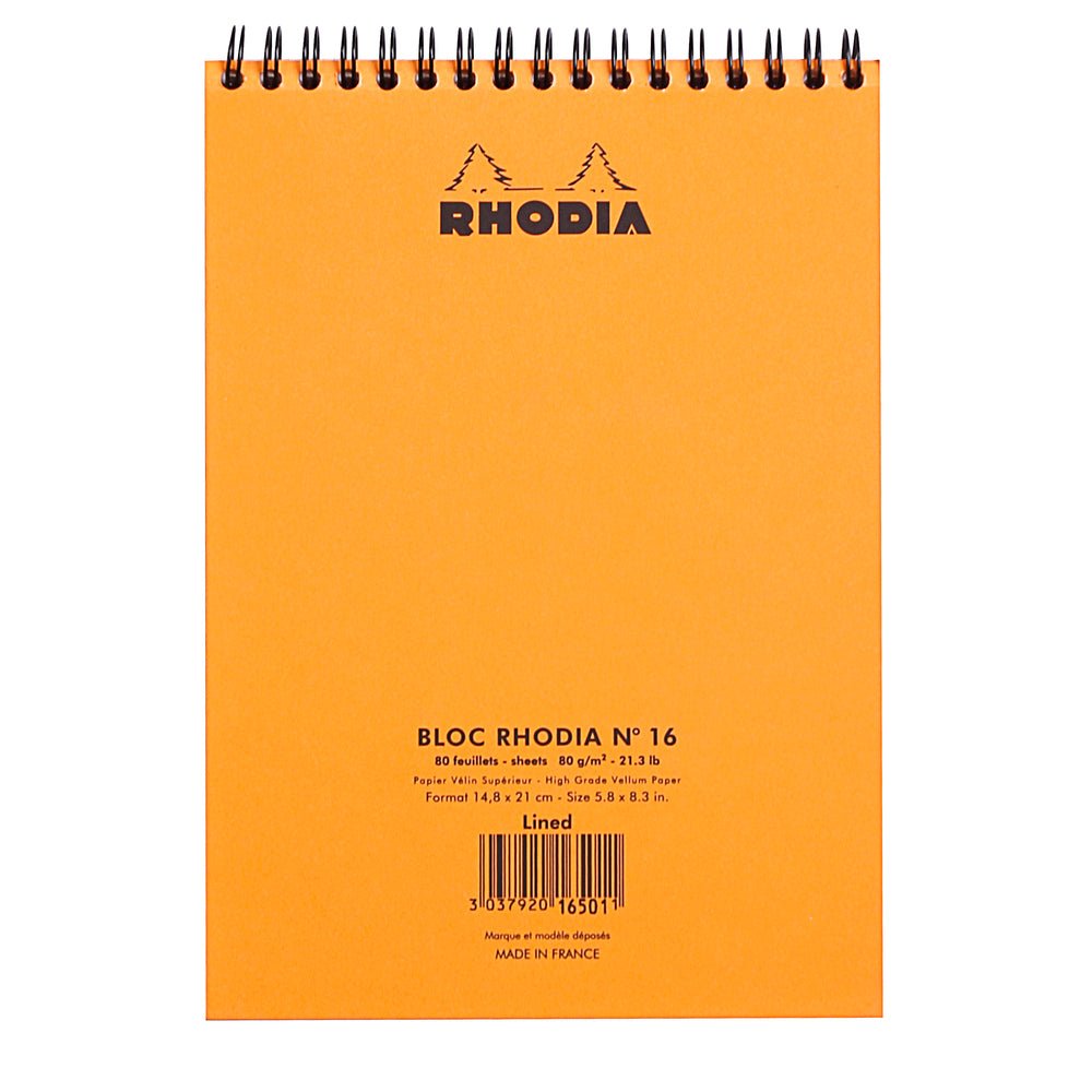Rhodia Classic Orange Wiro Notepad - Lined - SCOOBOO - RHCLC_ORN_NP_148X210_LINE_16501C - Notepad