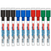 Soni Officemate Fine Tip Whiteboard Marker with Duster On Cap - Pack of 10 - SCOOBOO - White-Board Eraser