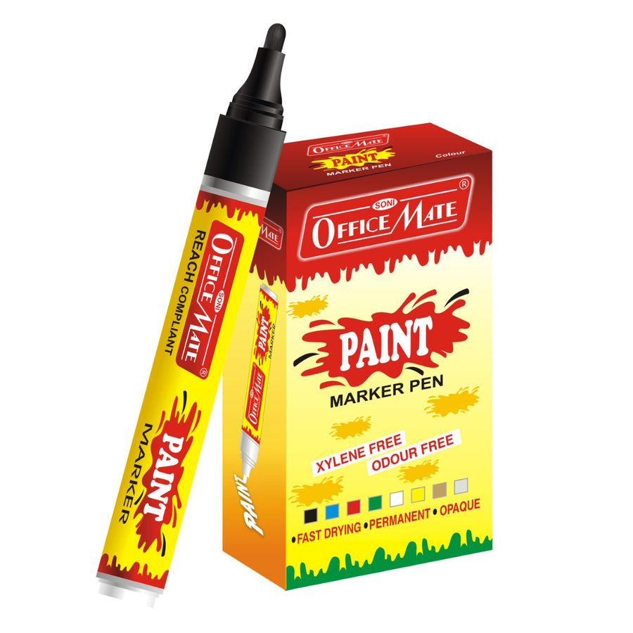 Soni Officemate Paint Markers – Medium Tip Set of 10 - SCOOBOO - 113-Pack of 10 - Paint Marker