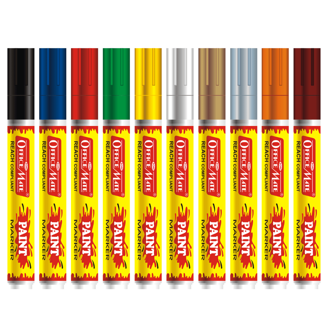 Soni Officemate Paint Markers – Medium Tip Set of 10 - SCOOBOO - 113-Pack of 10 - Paint Marker