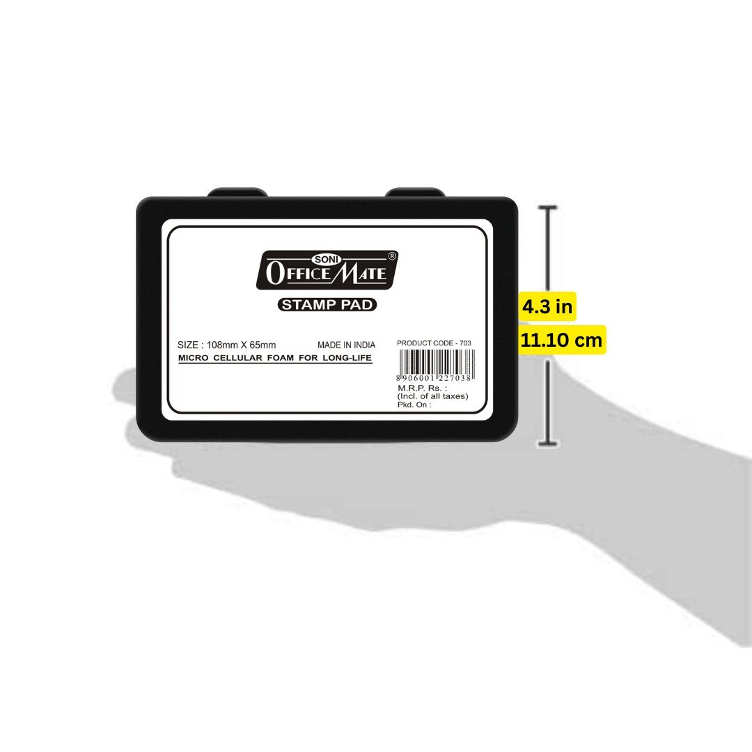 Soni Officemate Stamp Pad - SCOOBOO - 703-Black - Stamp & Pads
